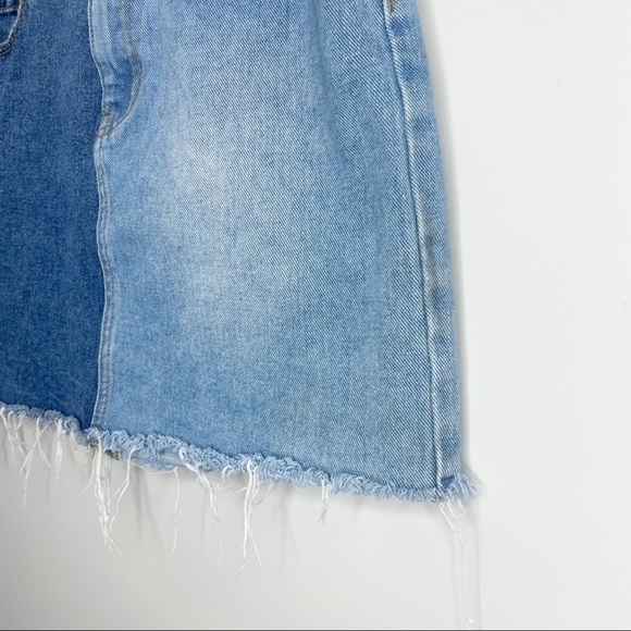 Pacsun Color block Mini Denim Skirt Size 26 - Picture 3 of 6